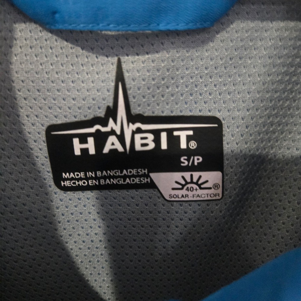 Habit Fishing Shirt Mens Small Blue Green long-sleeve UPF 40+ Performance 2 Pack - Picture 5 of 15